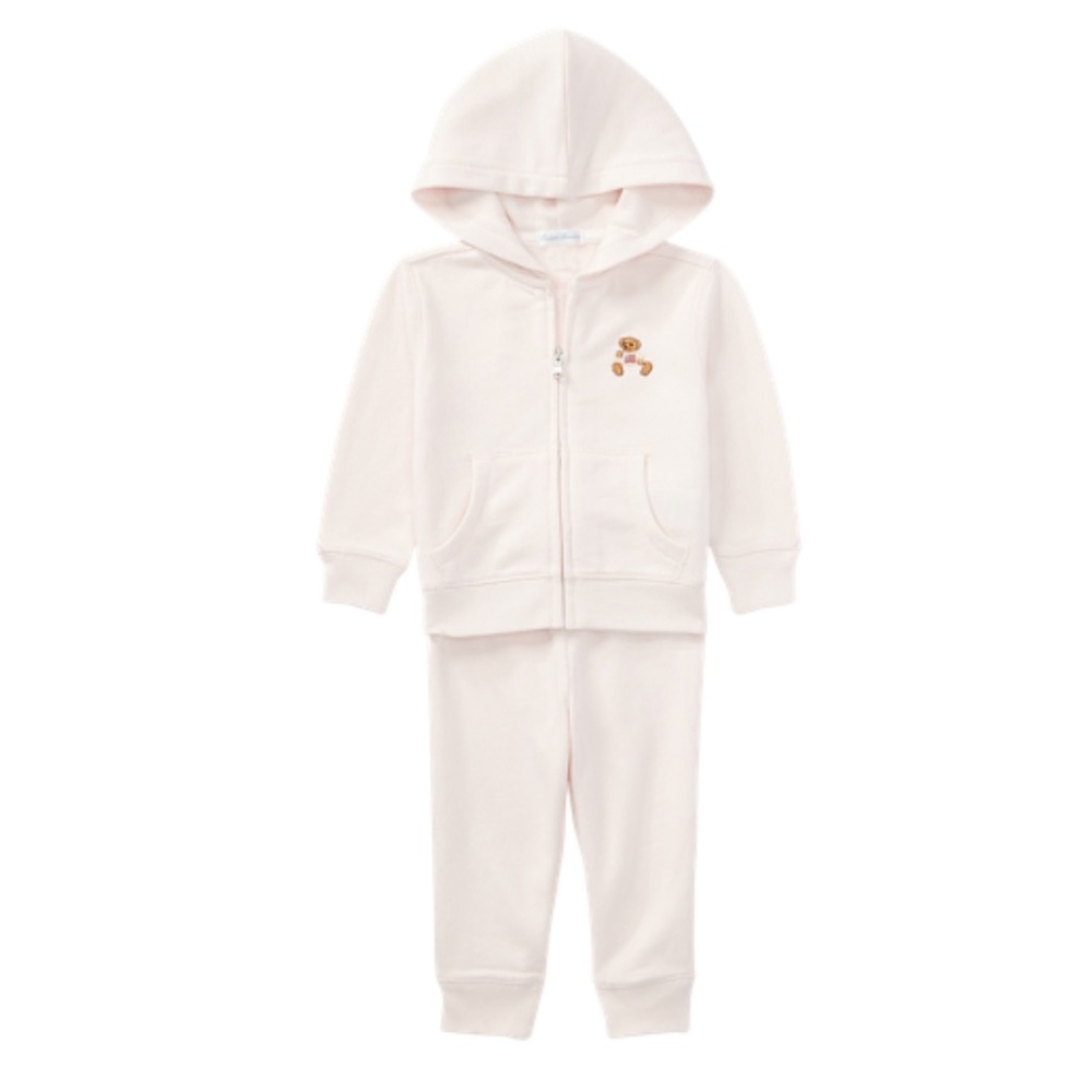 Toddler Baby Polo Ralph Lauren Pink Sweatsuit Hoodie 18 Months Girl Sweatpants